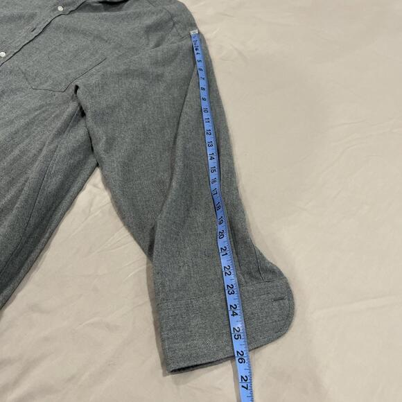 CUSTOM PROPER CLOTH MENS CASUAL SHIRT 2023 19/36 ~3XL GREY FLANNEL GREAT COND! - Picture 8 of 10